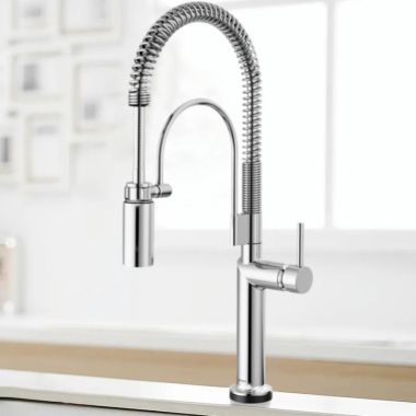 Click here to see Brizo 64375LF-PCLHP Brizo Odin SmartTouch Semi-Professional Kitchen Faucet, Less Handle, TempID, MagneDock, DIAMOND Seal, 1.8 GPM, Polished Chrome - 64375LF-PCLHP