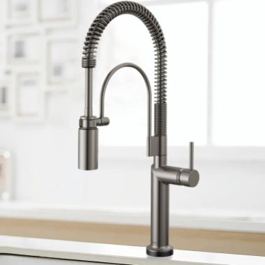 Click here to see Brizo 64375LF-SLLHP Brizo Odin SmartTouch Semi-Professional Kitchen Faucet, Less Handle, TempID, MagneDock, DIAMOND Seal, 1.8 GPM, Brilliance Luxe Steel - 64375LF-SLLHP
