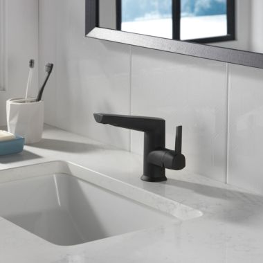 Click here to see Delta 572-BLMPU-DST Delta Galeon Single-Handle Bathroom Faucet, Metal Pop-Up, 1.2 GPM, Matte Black - 572-BLMPU-DST