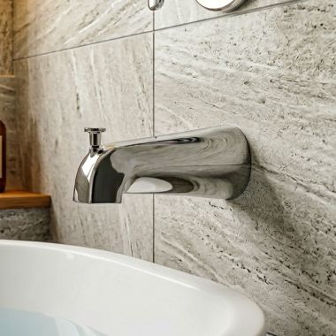 Click here to see Delta RP101727BL Delta Classic Tub Spout with Pull-Up Diverter for T13422 Tub/Shower Trim, Matte Black - RP101727BL 