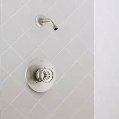 Click here to see Delta T14258-SSLHD Delta Trinsic Monitor 14 Series Single-Handle Pressure-Balanced Shower Faucet, Wheel Handle, Less Showerhead, Stainless - T14258-SSLHD