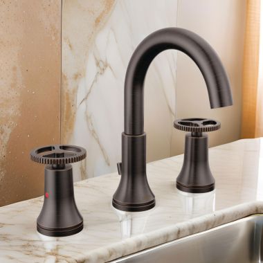Click here to see Delta 3558-RBMPU-DST Delta Trinsic High-Arc Venetian Bronze Lavatory Faucet for 4