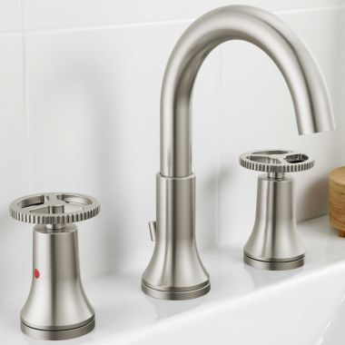 Click here to see Delta 3558-SSMPU-DST Delta Trinsic Two-Handle Widespread Bathroom Faucet with Metal Pop-Up, DIAMOND Seal, 1.2 GPM, Stainless - 3558-SSMPU-DST