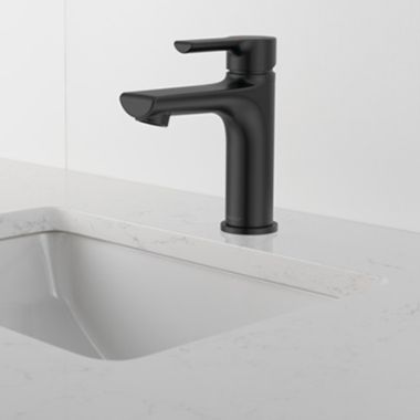 Click here to see Peerless P1513LF-BL Peerless Flute Single-Hole Bathroom Faucet with 50/50 Pop-Up Drain, Single-Handle, 1.0 GPM, Lever Handle, ADA, WaterSense, Matte Black - P1513LF-BL
