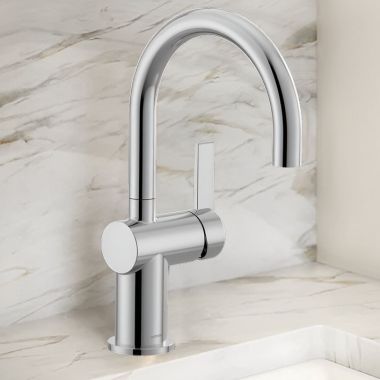 Click here to see Moen 5622 Moen Cia Single-Handle High Arc Bar Faucet w/ 360-Degree Rotating Spout, 1.5 GPM, Chrome - 5622