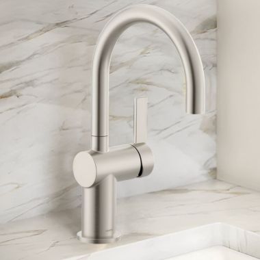 Click here to see Moen 5622SRS Moen Cia Single-Handle High Arc Bar Faucet w/ 360-Degree Rotating Spout, 1.5 GPM, Spot Resist Stainless - 5622SRS