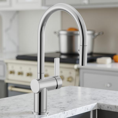 Click here to see Moen 7622 Moen Cia Single-Handle High Arc Pull-Down Kitchen Faucet, 1.5 GPM, Chrome - 7622