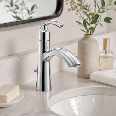 Click here to see  6170 Moen Glyde Single-Handle Bathroom Faucet with Metal Pop-Up, Lever Handle, 1.2 GPM, Chrome - 6170