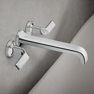 Click here to see Brizo T70467-PCLHP Brizo Allaria Wall-Mount Tub Filler, 9.3 GPM, Less Handles, Polished Chrome - T70467-PCLHP