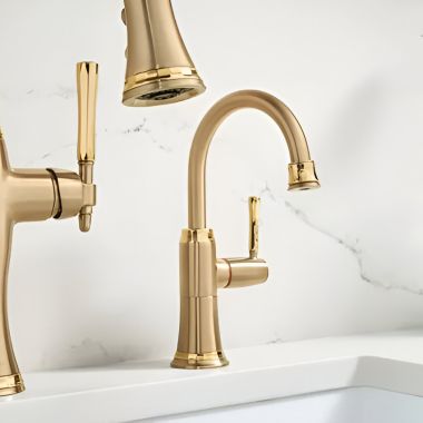 Click here to see Brizo 61358LF-H-GLPG Brizo Tulham One-Handle Instant Hot Water Faucet, Luxe Gold/Polished Gold - 61358LF-H-GLPG