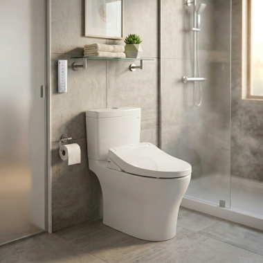 Click here to see TOTO USA INC CST646CEMFGNAT40#01 TOTO Aquia IV One-Piece Elongated Toilet, Dual Flush, Universal Height, WASHLET+ and Auto Flush Ready, CEFIONTECT, Cotton White - CST646CEMFGNAT40#01