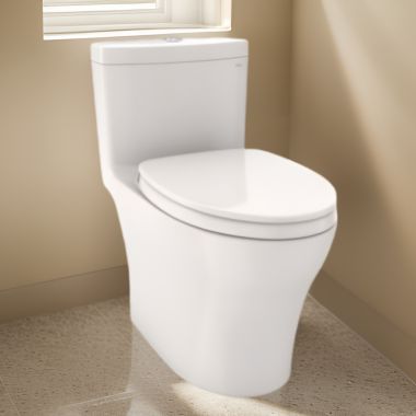 Click here to see Toto MS646124CEMFGN#11 TOTO AQUIA IV One-Piece ADA Elongated Complete Toilet- Sanagloss - WASHLET+, Colonial White -  MS646124CEMFGN#11