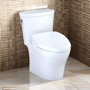Click here to see Toto MW4483046CEMFGN#01 TOTO Aquia IV Arc WASHLET+ Two-Piece Toilet with S500e Bidet Seat, 1.28/0.9 GPF, Cotton White - MW4483046CEMFGN#01