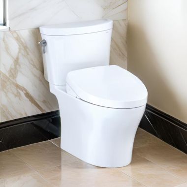 Click here to see Toto MW4483046CEMFGNA#01 TOTO Aquia IV Arc WASHLET+ Two-Piece Toilet with S500e Bidet Seat, 1.28/0.9 GPF, Auto-Flush, Cotton White - MW4483046CEMFGNA#01