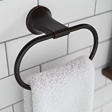 Click here to see Pfister BRB-PFM0Y Pfister Pfirst Modern 8-316 Towel Ring, Metal, Tuscan Bronze- BRB-PFM0Y