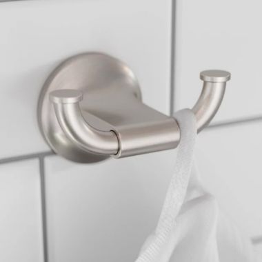 Click here to see Pfister BRH-PFM0GS Pfister Pfirst Modern Double Robe Hook, Metal, Spot Defense Brushed Nickel - BRH-PFM0GS