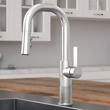Click here to see Pfister GT572-MTC Pfister Montay Single-Handle Pull-Down BarPrep Kitchen Faucet, 1.8 GPM, Polished Chrome - GT572-MTC