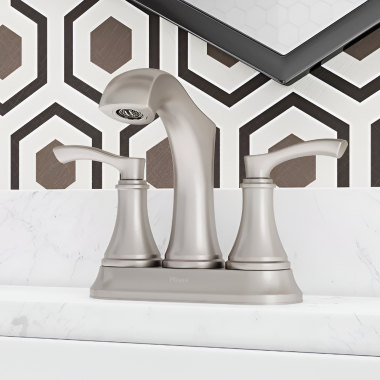 Click here to see Pfister LG48-WD0GS PFISTER LG48-WD0GS WOODBURY TWO HANDLE LAV FAUCET BRUSHED NICKEL