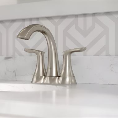 Click here to see Pfister LG48-WRPK PFISTER LG48-WRPK WELLER TWO HANDLE LAV FAUCET BRUSHED NICKEL