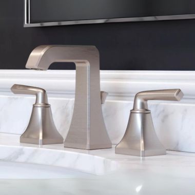 Click here to see Pfister LG49-FE0K PFISTER LG49-FE0K PARK AVENUE TWO HANDLE WIDESPREAD LAV FAUCET BRUSHED NICKEL