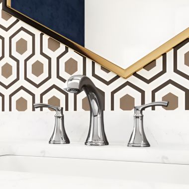 Click here to see Pfister LG49-WD0C Pfister Woodbury Two-Handle Widespread Bathroom Faucet, Chrome - LG49-WD0C