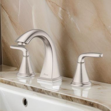 Click here to see Pfister LG49-WF0K PFISTER LG49-WF0K WINFIELD TWO HANDLE WIDESPREAD LAV FAUCET BRUSHED NICKEL