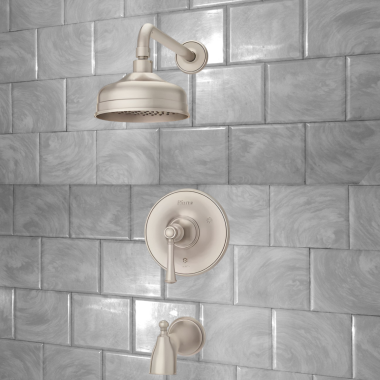 Click here to see Pfister LG89-8TBK PFISTER LG89-8TBK TISBURY TUB/SHOWER TRIM BRUSHED NICKEL