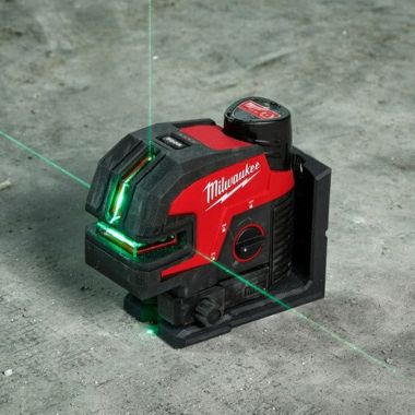 Click here to see Milwaukee 3624-21 Milwaukee M12 12-Volt Lithium-Ion Cordless Green Cross Line and 4-Points Laser Kit with 165ft Range and 1/4 - 20 and 5/8-11 Thread Mount - 3624-21