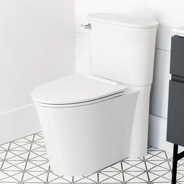 Click here to see American Standard 226AA104.020 American Standard Studio S Elongated Two-Piece Toilet, Right Height, 1.28 GPF, White - 226AA104.020