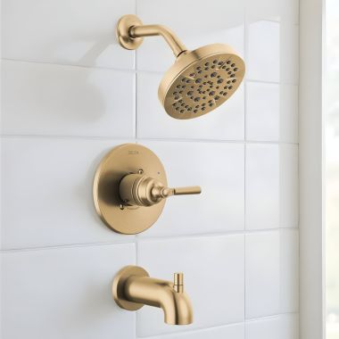 Click here to see Delta T14435-CZ Delta Saylor Monitor 14 Series Tub & Shower Trim, Touch-Clean, ADA-Compliant, 1.75 GPM, Champagne Bronze - T14435-CZ