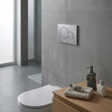 Click here to see Geberit 115.770.JQ.5 Geberit Sigma01 Plastic Dual Flush Actuator Plate, Matte Chrome - 115.770.JQ.5