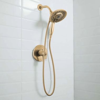 Click here to see Delta T17235-CZ-I Delta Saylor Monitor 17 Series Shower Trim with Lever Volume Control Handle, ADA, 1.75 GPM, Champagne Bronze - T17235CZ-I