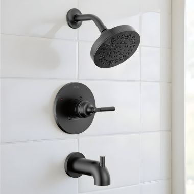 Click here to see Delta T14435-BL Delta Saylor Monitor 14 Series Tub & Shower Trim, Touch-Clean, ADA-Compliant, 1.75 GPM, Matte Black - T14435-BL