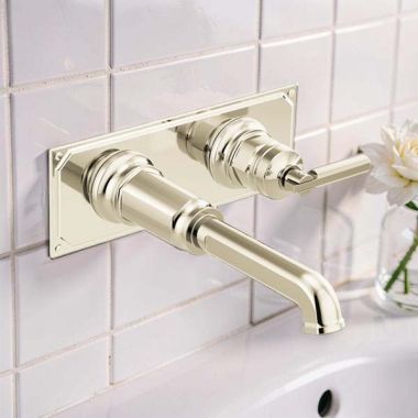 Click here to see Brizo T65776LF-PNLHP-ECO Brizo Invari Single-Handle Wall-Mount Bathroom Faucet, 1.2 GPM, WaterSense, Brilliance Polished Nickel - T65776LF-PNLHP-ECO