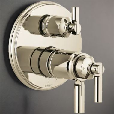 Click here to see Brizo T75576-PN Brizo Invari TempAssure Thermostatic Valve Trim with 6-Function Diverter Trim, MultiChoice, ADA, Brilliance Polished Nickel - T75676-PN