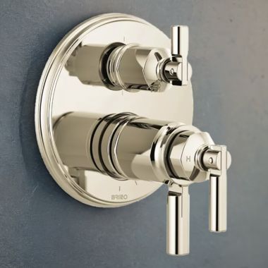 Click here to see Brizo T75676-PN Brizo Invari TempAssure Thermostatic Valve Trim w/ 6-Function Diverter Trim, Lever Handles, Brilliance Polished Nickel - T75676-PN