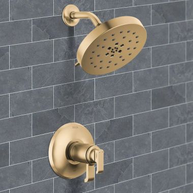 Click here to see Delta T17T289-CZ-PR Delta Tetra 17T Series Shower Faucet with 4-Setting Showerhead, 1.75 GPM, Two Handles, Lumicoat, Champagne Bronze - T17T289-CZ-PR