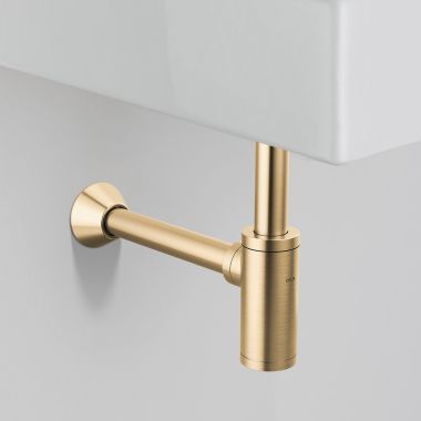 Click here to see Delta DT041141-CZ Delta Bottle Trap With  Removable Cleanout Cover, Brass,  Champagne Bronze - DT041141-CZ