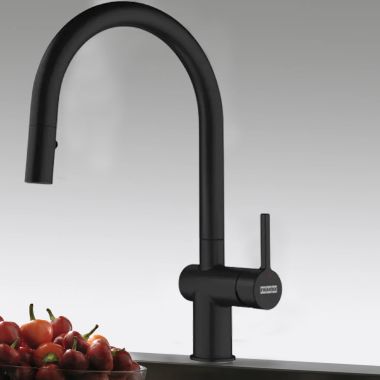 Click here to see Franke ACT-PD-MBK Franke Active Pull-Down Kitchen Faucet, Lever Handle, 1.75 GPM, ECO Cartridge, Matte Black - ACT-PD-MBK (115.0656.858)