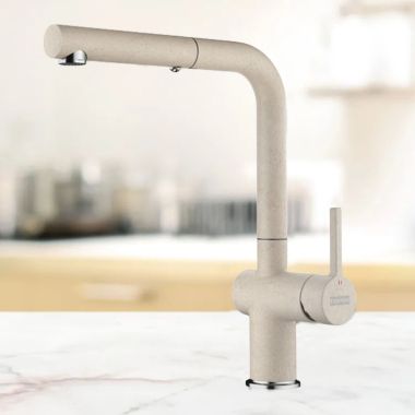 Click here to see Franke ACT-PO-CHA Franke Active Pull-Out Kitchen Faucet, Lever Handle, 1.75 GPM, ECO Cartridge, Champagne - ACT-PO-CHA (115.0656.852)