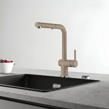 Click here to see Franke ACT-PO-OYS Franke Active Pull-Out Kitchen Faucet, Lever Handle, 1.75 GPM, ECO Cartridge, Oyster - ACT-PO-OYS (115.0656.853)