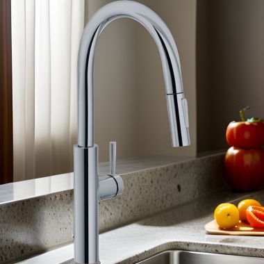 Click here to see Franke PES-PDX-SNI Franke Pescara Single Handle High Arc Pull-Down Kitchen Sink Faucet, Lever Handle, 1.75 GPM, Satin Nickel - PES-PDX-SNI
