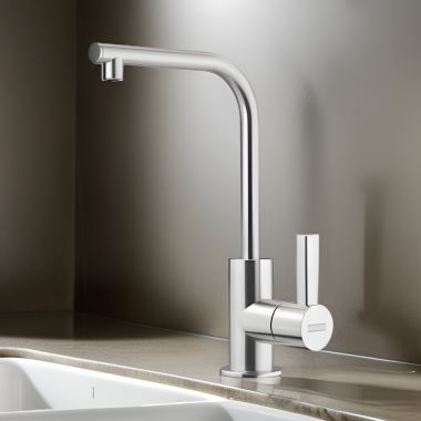 Click here to see Franke ATL-FW-304 Franke Atlas Neo Single Handle Cold Water Beverage Faucet, 360-Degree Swivel Spout, 1.75 GPM, Stainless Steel - ATL-FW-304