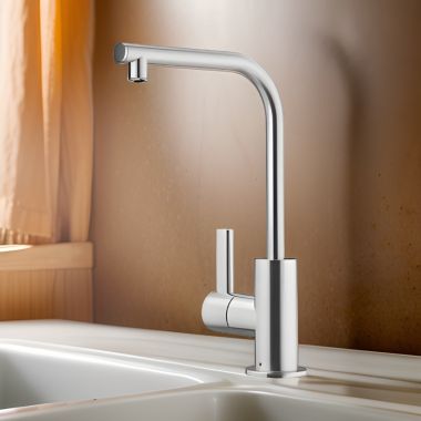 Click here to see Franke ATL-HO-304 Franke Atlas Neo Single Handle Hot Water Beverage Faucet, 360-Degree Swivel Spout, 1.75 GPM, Stainless Steel - ATL-HO-304