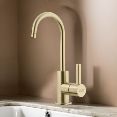 Click here to see Franke EOS-FW-GLD Franke Eos Neo Single-Handle Beverage Faucet for Cold Filtered Water, 1.75 GPM, Champagne Gold, EOS-FW-GLD - (120.0685.377)