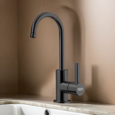Click here to see Franke EOS-FW-IBK Franke Eos Neo Single-Handle Beverage Faucet for Cold Filtered Water, 1.75 GPM, Industrial Black, EOS-FW-IBK - (120.0685.374)