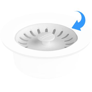 Click here to see Franke WD-900-PWT-BASKET Franke Colorline Basket Strainer Replacement for Disposer Flange, Polar White - WD-900-PWT-BASKET