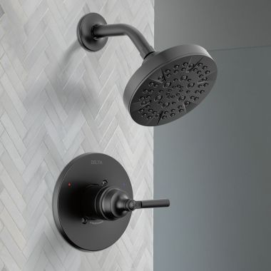 Click here to see Delta T14235-BL Delta Saylor Monitor 14 Series Shower Only Trim, Touch-Clean, ADA, 1.75 GPM, Matte Black - T14235-BL