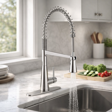 Click here to see  5925EWC Moen Sleek Single Handle Semi Pro Kitchen Faucet, MotionSense Wave, Chrome - 5925EWC
