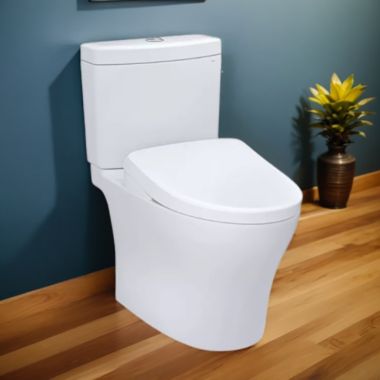 Click here to see Toto MW4464736CEMGN#01 TOTO Aquia IV WASHLET+ Two-Piece Toilet with S7A Bidet Seat, Auto-Open/Close, 1.28/0.9 GPF, Cotton White - MW4464736CEMGN#01